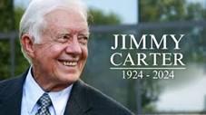 Image of Jimmy Carter with the text, "Jimmy Carter, 1924-2024".