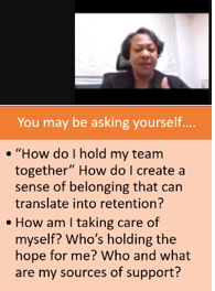 Danie Eagleton, a behavioral health expert who leads a nonprofit, shared practical wisdom during a webinar hosted by Washington Nonprofits.