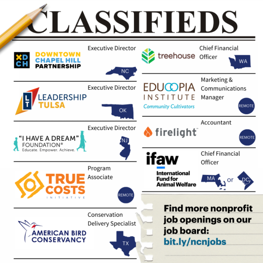 Flyer with the logos of nine jobs.