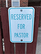 Reserved for Pastor