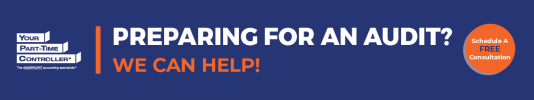 Advertisement for Your Part-Time Controller's free consultations for audits.